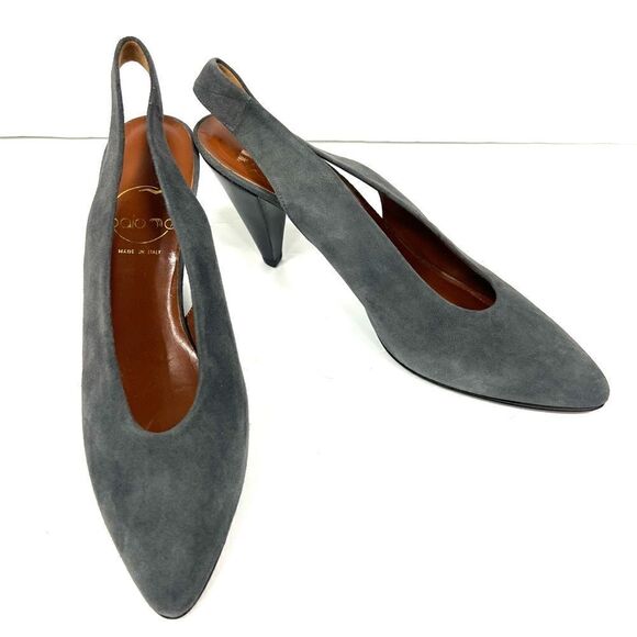 - Paloma grey suede slingback heels. Size 9 Extra Narrow - Picture 1 of 8